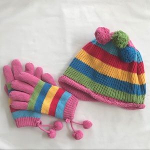 CHILDRENS PLACE GIRLS BEANNIE AND MITTEN SET
